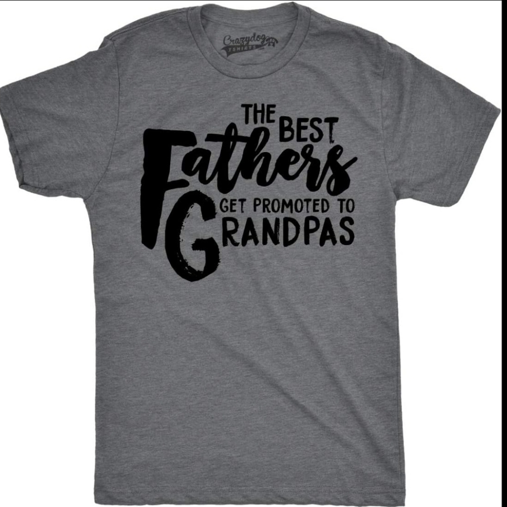 Mens Best Fathers Get Promoted To Grandpas T Shirt Med
